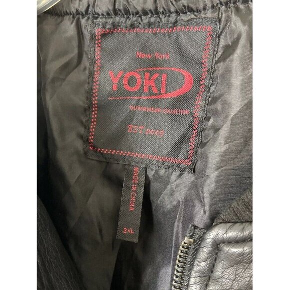 YOKI Womens Jacket Sz 2XL Faux Leather Moto Biker 1980's Style - Picture 5 of 8